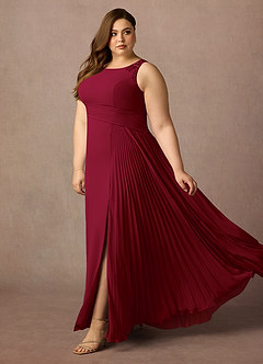 Azazie Galvan Mother of the Bride Dresses Burgundy A-Line Sequins Chiffon Dress image8