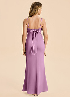 Azazie Mia Junior Robe Sirène en Satin extensible Plissé Glycine image2