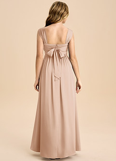 Azazie Hattie Junior English Rose A-Line Pleated Stretch Satin Dress image2