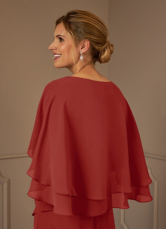 Azazie OHara Mother of the Bride Dresses Terracotta A-Line V-Neck Chiffon Dress image7