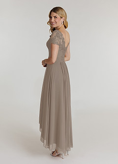 Azazie Thais Kleider für die Brautmutter A-Linie Spitze Chiffon Kleid Taupe image4