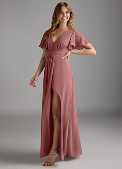Azazie Zaniah Bridesmaid Dresses Desert Rose A-Line Chiffon Dress image5