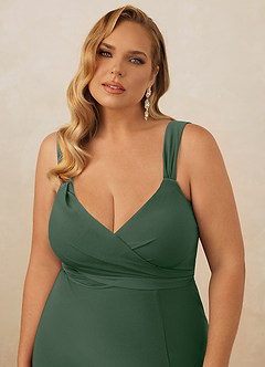 Christian Siriano Bridal for Azazie 1010 Bridesmaid Dresses Wrap V-Neck Luxe Knit Mermaid Dress image12