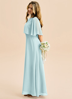 Azazie Maris Junior Abito A-Line in Chiffon Sea Glass image3