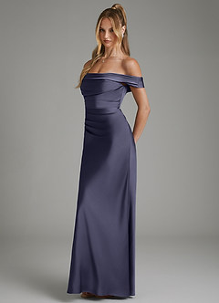Azazie Hayden Bridesmaid Dresses Stormy Mermaid Corset Stretch Satin Dress image4