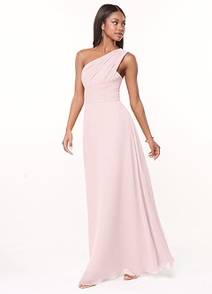 Azazie Ashley Abiti da Damigella Abito A-Line in Chiffon Increspato Rosa Rossore image4