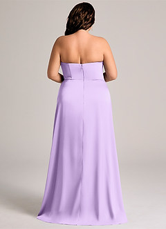 Azazie Wren Bridesmaid Dresses Lilac A-Line Strapless Stretch Satin Convertible Dress image2