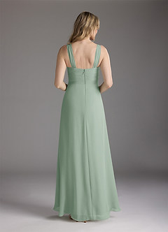 Azazie Weisz Mother of the Bride Dresses Agave A-Line Square Neckline Pleated Chiffon Dress image6
