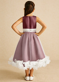 Azazie Stardust Blumenmädchenkleider A-Linie ärmellos Organza Kleid Wüstenrose image4