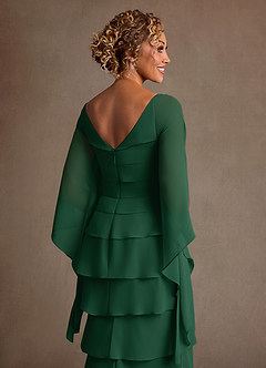 Azazie Arabinda 신부의 어머니 드레스 쉬스 셔링 쉬폰 플로어 길이 드레스 image6