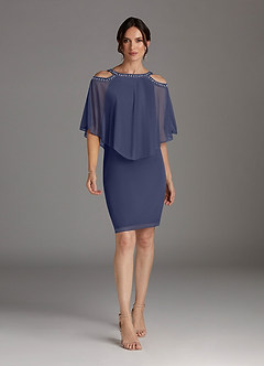 Azazie Junibee Abiti per la Madre della Sposa Abito Tubino in Maglia Lustrini Stormy image1