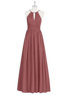 Azazie Cherish Bridesmaid Dresses Amethyst A-Line Pleated Chiffon Dress image6