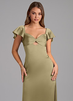 Azazie Demia 신부 들러리 드레스 쉬스 스윗하트 네크라인 스트레치 새틴 발목 길이 드레스 image7