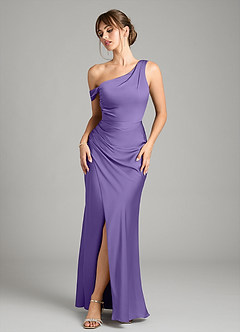Azazie Madelyn Bridesmaid Dresses Tahiti Mermaid One Shoulder Stretch Satin Convertible Dress image1