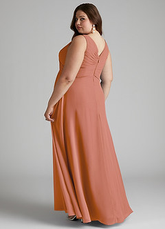 Azazie Flora Bridesmaid Dresses MAI TAI A-Line Pleated Chiffon Dress image11