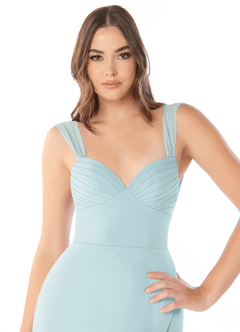 Azazie Audre Bridesmaid Dresses Mist Mermaid Pleated Chiffon Dress image5