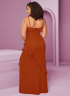 Barbie ♥ Azazie Bridesmaid Dresses Paprika Sheath Chiffon Dress image10