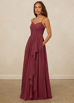 Christian Siriano Bridal for Azazie 1004 Vente Finale Robe Trapèze en Mousseline de soie Rayé Black image3