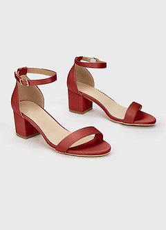 front Matching Color Matte Satin Block Heel Sandals & Envelope Clutch Set