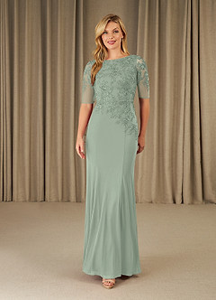 Azazie Ivanna Final Sale Dusty Sage Mermaid Lace Dress image1