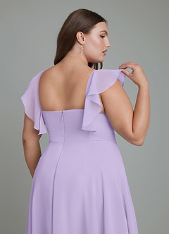 Azazie Leilani Bridesmaid Dresses Lilac A-Line Pleated Chiffon Dress image12