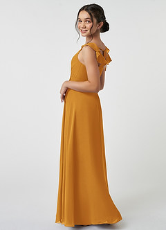 Azazie Amada Junior Jurk van Chiffon met A-Lijn Ruches Boterbabbelaar image4