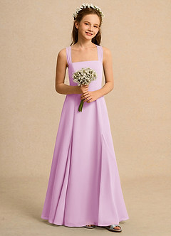 Azazie Tater Girls Formal Blumenmädchenkleider A-Linie Plissee Chiffon Kleid Bonbonrosa image4