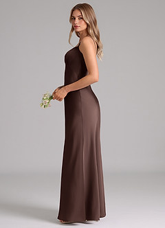 Azazie Suttona Brudtärnklänningar Klä av A-Linje i Stretch Satin Plisserad Ganache image5