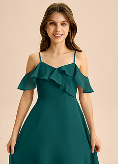 Azazie Kamilla Junior Klä av A-Line i Chiffong Av axeln image7