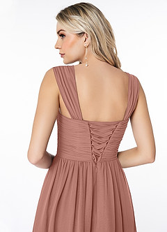 Azazie Angie Bridesmaid Dresses Cedar Rose A-Line Corset Chiffon Dress image3