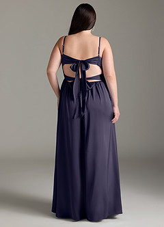 Azazie Zeya Bridesmaid Dresses Stormy A-Line Pleated Stretch Satin Dress image10