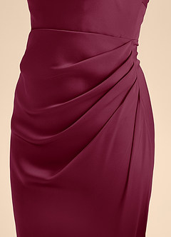 Azazie Renna Junior Mulberry A-Line Pleated Stretch Satin Dress image7