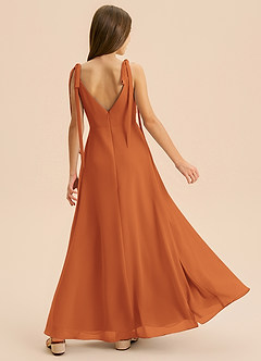 Azazie Izzy Junior A-Linie Plissee Chiffon Kleid Kanel image2