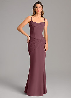 Azazie Sorrel Bridesmaid Dresses Sangria Mermaid Corset Chiffon Dress image2