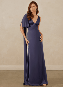 Christian Siriano Bridal for Azazie 1011 Bridesmaid Dresses Stormy Mermaid Bow Stretch Satin Dress image4
