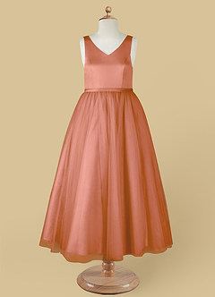 Azazie Marybell Flower Girl Dresses MAI TAI A-Line Bow Tulle Dress image9
