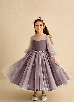 Azazie Trudy Flower Girl Klänningar Klänning Balklänning i Tyll Hjärtformad urringning image5