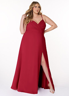 Azazie Everleigh Bridesmaid Dresses Scarlet A-Line Sweetheart Pleated Chiffon Dress image10