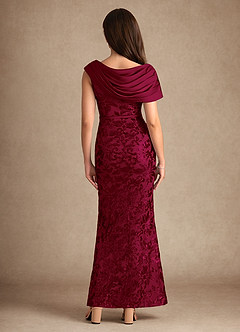 Azazie Marion Mother of the Bride Dresses Burgundy Mermaid Sequins Dress image2