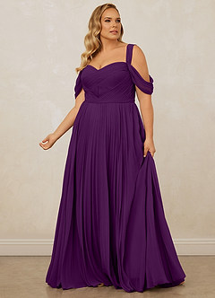 Christian Siriano Bridal for Azazie 1013 Bridesmaid Dresses Grape A-Line Off the Shoulder Chiffon Dress image13