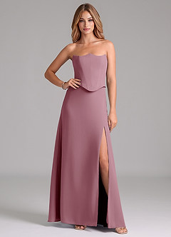 Azazie Jenilyn Bridesmaid Dresses Vintage Mauve A-Line Strapless Chiffon Dress image1