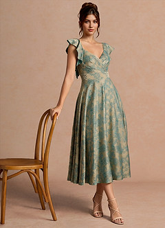 Leilani Moss Brown Midi Dress image3