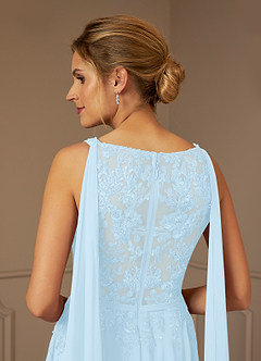 Azazie Joules Mother of the Bride Dresses Sky Blue A-Line Sequins Chiffon Dress image8