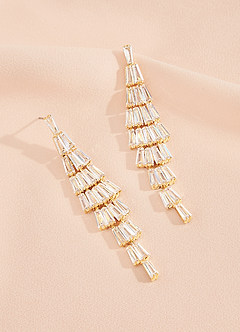 front Zirconia Tassel Drop Earrings