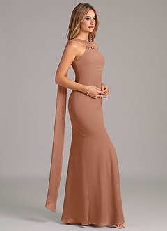 Azazie Kinsley Bridesmaid Dresses Bronzer Mermaid Pleated Chiffon Dress image6