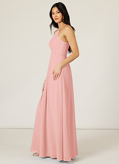 Azazie Sarah Final Sale Rosette Empire Pleated Chiffon Dress image4