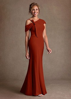 Azazie Rachael Suknie dla Matki Panny Młodej Osłona Zza ramienia Rozciągliwy Krep Długość podłogi Sukienka image2