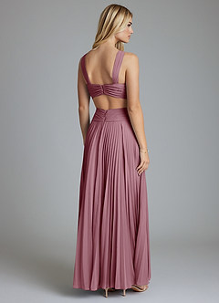 Azazie Hosanna Bridesmaid Dresses Vintage Mauve A-Line Pleated Chiffon Dress image3