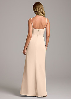Azazie Tahlia Bridesmaid Dresses White Alabaster A-Line with Belt Chiffon Dress image7