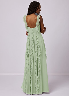 Barbie ♥ Azazie Bridesmaid Dresses Dusty Sage A-Line with Pockets Chiffon Dress image2